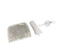 WATIIFUFU Fascia Elastica Per Per Neonati Accessorio Fotografico 3 Pezzi Kit Per Fasciare Neonati Coperta Per Neonati Materiale Grigio Confortevole Per Neonati