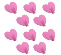 WATIIFUFU Ganci Autoadesivi a Forma di Cuore 10 Pezzi, Appendino da Parete in Ferro Rosa, Ganci senza Punzonatura per Borse, Cappotti e Asciugamani, per Casa e Organizzazione Quotidiana