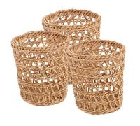 WATIIFUFU Maniche Protettive per Tazze Intrecciate in Paglia, Set da 3 Copritazze Isolanti per Bicchieri di Vetro, Accessori Leggeri per tè e caffè, Protezione Termica per Uso Quotidiano