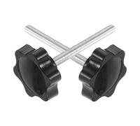 WATIIFUFU Manopola a Stella per Deambulatore M6 Vite in Metallo e Plastica, Facile da Sostituire e Anti-allentamento, Accessorio Nero per Regolazione Bracciolo Walker