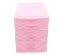 WATIIFUFU Mini Organizer per Cassetti da Scrivania in Plastica Rosa Cassettiera 3 Strati Compatta per Trucco Cancelleria e Accessori Mobiletto Portaoggetti per Ufficio e Camera da Letto