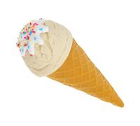 WATIIFUFU Modello Realistico di Gelato Artificiale in Pvc Bianco a Forma di Cono per Decorazione e Esposizione Multifunzionale in Vetrina o Casa, per Vacanze Estive