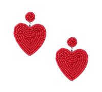 WATIIFUFU Orecchini Pendenti a Forma di Cuore Rossi per Donna, Accessori Gioielli San, Lunghi Leggeri per Ragazze, Eleganti per Abiti Casual e Serali