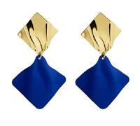 WATIIFUFU Orecchini Pendenti a Rombo in Lega Colore Blu Intenso, Accessori per Orecchie Donna, Gioielli per Feste e Uso Quotidiano, Regalo Moda per Ragazze