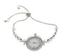 WATIIFUFU Orologio da Donna Strass e Cristalli Bracciale in Argento Regolabile Orologio da Polso Analogico Tema Sirena Accessorio Elegante per Eventi Casual e Formali