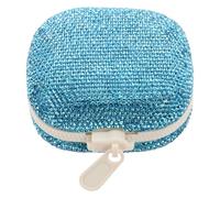 WATIIFUFU Portapillole Tascabile con Strass 4 Scomparti, Scatola Compatta per Medicinali da Viaggio, Organizer di Farmaci Resistente per Uso Quotidiano e Trasporto in Borsa