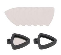 WATIIFUFU Portaplettri in Silicone Nero Supporto in Acciaio Inossidabile, Facile da Installare, Forma Triangolare, Contiene 3 Plettri per Chitarra, come Regalo Musicale