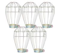 WATIIFUFU Protezione per Lampadina in Metallo 5 Pezzi Coprilampada in Gabbia Resistente Supporto per Paralume da Soffitto Adatto a Laboratori e Ambienti Industriali