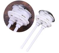 WATIIFUFU Pulsante per Serbatoio del Water Doppio Scarico con Asta, Facile da Installare, Materiale Abs+pom Argento, Accessorio Bagno per Wc Doppia Pressione