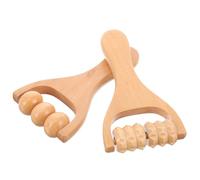 WATIIFUFU Rullo da Massaggio in Legno 2 Pezzi per Alleviare la Tensione Muscolare, Compatto e Facile da Trasportare, per Schiena, Braccia e Uso Mentre Si Guarda la Tv