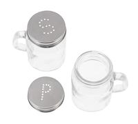 WATIIFUFU Set 2 Bottiglie per Spezie in Vetro per Barbecue e Cucina, Saliera e Spargipepe Mini Foro Piccolo e Medio, Contenitori per Condimenti Riutilizzabili e Facili da Pulire, Utensili