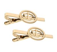 WATIIFUFU Set 2 Pezzi Fermacravatta da Uomo in Acciaio Inox Dorato, Fermacravatte in Metallo Lucido Design Bilancia Simbolo Giustizia, Clip Fermacravatta Formali per Testimoni dello