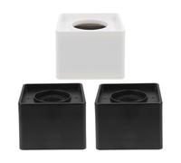 WATIIFUFU Set 3 Pezzi Bandiere Microfono a Cubo Quadrato Abs, Supporto Tavolo Resistente per Interviste Logo Stazione, Portatile e Leggero per Uso Giornalistico Professionale