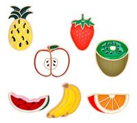 WATIIFUFU Set 7 Spille di Frutta in Lega per Donna, Spille Decorativi a Forma di Frutta, Perfette per Decorare Cappelli e Borse Estive
