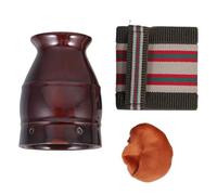 WATIIFUFU Set Coppetta per Moxibustione a Doppio Strato in Ceramica Marrone con Barattolo e Scatola Bruciatore per Massaggio Termico Corpo Anziani e Benessere