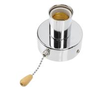 WATIIFUFU Supporto Lampada Da Parete Con Interruttore Corda Accessorio Lampada Interno in Cromato Base Per Plafoniera e Applique Vintage