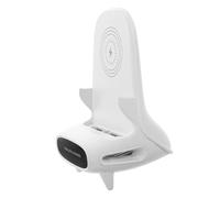 WATIIFUFU Supporto per Ricarica Wireless a Forma di Sedia per Smartphone Bianco in Abs e Pc, Amplificatore Suono Integrato per Scrivania e Visione di Serie