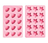 WATIIFUFU Vaschetta Ghiaccio in Silicone 2 Pezzi Coperchio, Resistente, Stampo per Cubetti a Forma di Stella per Soda e Cioccolato