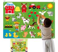 WATINC Felt Farm Story Board Set 3.5Ft 38Pcs Animali domestici in età prescolare Narrazione Tavola di flanella Kit di gioco per l'apprendimento precoce del bestiame