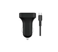 Watio Wave Caricabatteria da auto - Caricatore per accendisigari con cavo micro USB, 2 porte USB, 5 V 2,4 A, colore nero. Ideale per ricaricare i dispositivi sopra la marcia.