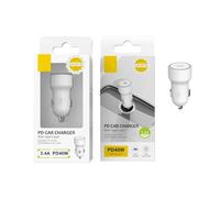 Watio Wave Caricabatteria da auto - Caricatore per accendisigari Type-C da 40 W in bianco, con una porta, ideale per caricare rapidamente i dispositivi durante i viaggi.