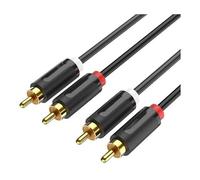 Watio Wave Cavo audio - Cavo stereo 2xRCA/M a 2xRCA/M, lunghezza 1 m, colore nero, ideale per il collegamento di dispositivi audio. *