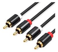 Watio Wave Cavo audio - Cavo stereo 2xRCA maschio a 2xRCA maschio, lunghezza 3 m, colore nero, ideale per collegare dispositivi audio. *
