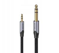 Cavo audio - Cavo stereo jack 3,5 mm a jack 6,3 mm, lunghezza 1 m, colore grigio, ideale per connessioni audio di qualità. *