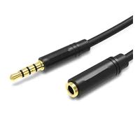 Watio Wave Cavo audio - Cavo stereo jack 3,5 mm maschio a jack 3,5 mm femmina, lunghezza 3 m, colore nero, ideale per connessioni audio*