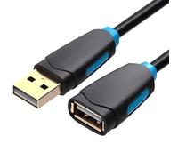 Watio Wave Cavo prolunga USB 2.0 maschio a femmina 1 m connettore oro nero ideale per estendere il collegamento di dispositivi elettronici. *