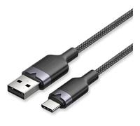 Watio Wave Cavo USB C - Cavo intrecciato da 1 m, nero per trasferimento dati, con elevata durata e connessione rapida. Compatibile con vari dispositivi. * #*