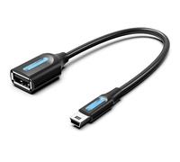 Watio Wave Cavo USB - Cavo USB 2.0 mini USB a USB-A, lunghezza 0,15 m, colore nero, ideale per trasferimento dati e ricarica rapida. *
