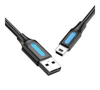 Watio Wave Cavo USB - Cavo USB 2.0 mini usb/m a usb/m da 3 metri, colore nero, offre trasferimento dati efficiente e durata. *