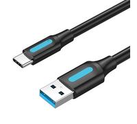 Watio Wave Cavo USB - Cavo USB a 3.0 a USB C da 1,5 m di colore nero, ideale per il trasferimento rapido dei dati e la ricarica efficiente. *