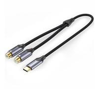 Watio Wave Convertitore - Adattatore USB C maschio a 2 rca femmina, 0,5 m, grigio, compatibile con dispositivi audio e video, materiale durevole. *