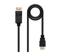 Watio Wave Convertitore - Convertitore displayport a hdmi da 3 m, colore nero, consente di collegare dispositivi con displayport a schermi hdmi, ideale per video ad alta definizione. * #*