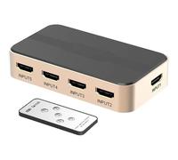Watio Wave Duplicatore - duplicatore 5 porte HDMI, connessione H-DC, potenza di trasferimento ottimizzata, finitura nera e oro, ideale per home theater. *