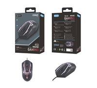 Watio Wave Mouse - Mouse USB Gaming con 1200 dpi, 7 luci LED, colore nero, design ergonomico e compatibile con più sistemi operativi.