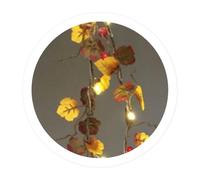 WatioWave 1,5 m GUIRNALDA DI FOGLIE D'acero E BELLOTE LED A PILA