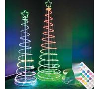 WatioWave Albero LED 1,5 m con USB + telecomando 32 funzioni RGB IP44