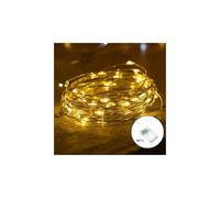 WatioWave Ghirlanda di luci a LED in filo di rame, batteria 3AA, 2 m, luce bianca calda, ideale per decorare e arredare ambienti interni ed esterni.