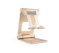 watiowave Supporto pieghevole per telefono/tablet dorato, ultra leggero e portatile, ideale per visualizzare contenuti e videochiamate.