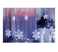WatioWave Tenda a LED con stelle e fiocchi di neve 3,5 m 8 funzioni