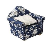 Watreketal 1/12 Divano in Legno Giocattolo Floreale Cuscino per Mobili Mobili Bambole I Bambini Accessori da Gioco