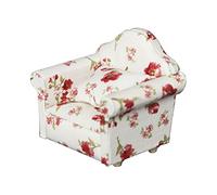 Watreketal 1/12 Divano in Legno Giocattolo Floreale Cuscino per Mobili Mobili Bambole I Bambini Accessori da Gioco