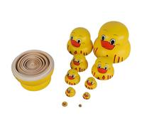 Watreketal 10 Bambole Nidificanti in Legno A Forma Anatra Dipinti A Mano Matryoshka Giocattolo Decorazione per La Casa Decorazione per La Casa Adornarsi Tradizionale Tradizionale