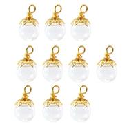 Watreketal 10 Piccoli Bottiglie Vetro Che Desiderano Barattoli con Cappello Fiori d'Argento per Artigianato Gioielli Artigianali E Decorazioni Ogni Giorno Parti Gioielli