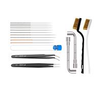 Watreketal 17 PC Kit Pulizia degli Ugelli da Stampante con Detergente per Aghi Aghi 0 15/.25/.35/.4/.5 Mm + Pinzette 2 Pc
