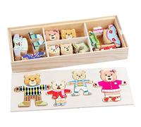 Watreketal 3-D Puzzle Scatola A Forma Abbinamento Tavolo da Bordo Orso/Abito Coniglio Cambio Giocattolo Tavola per Bambini Che Apprende Un Regalo Educativo