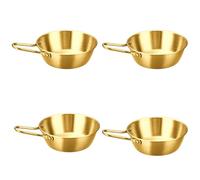 Watreketal 4 Maniglia Tazza Pratiche Acciai Inossidabile per Posate Inossidabile Ciotola Pentole Set Ciotola da Picnic Escursioni Escursioni Utensili da Pranzo All'aperto